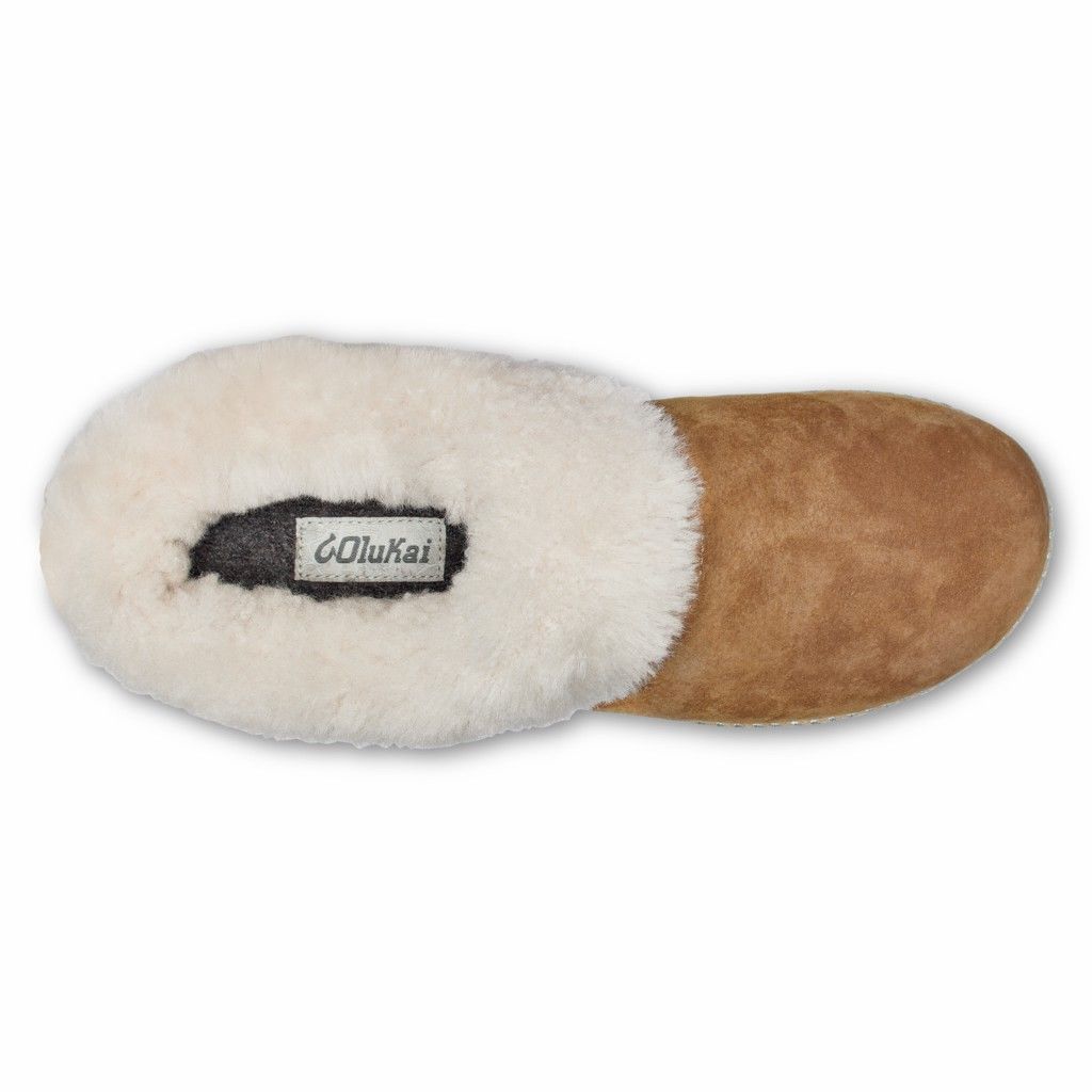 Olukai Women's Ku I Slipper - Tan / Bone US836-254